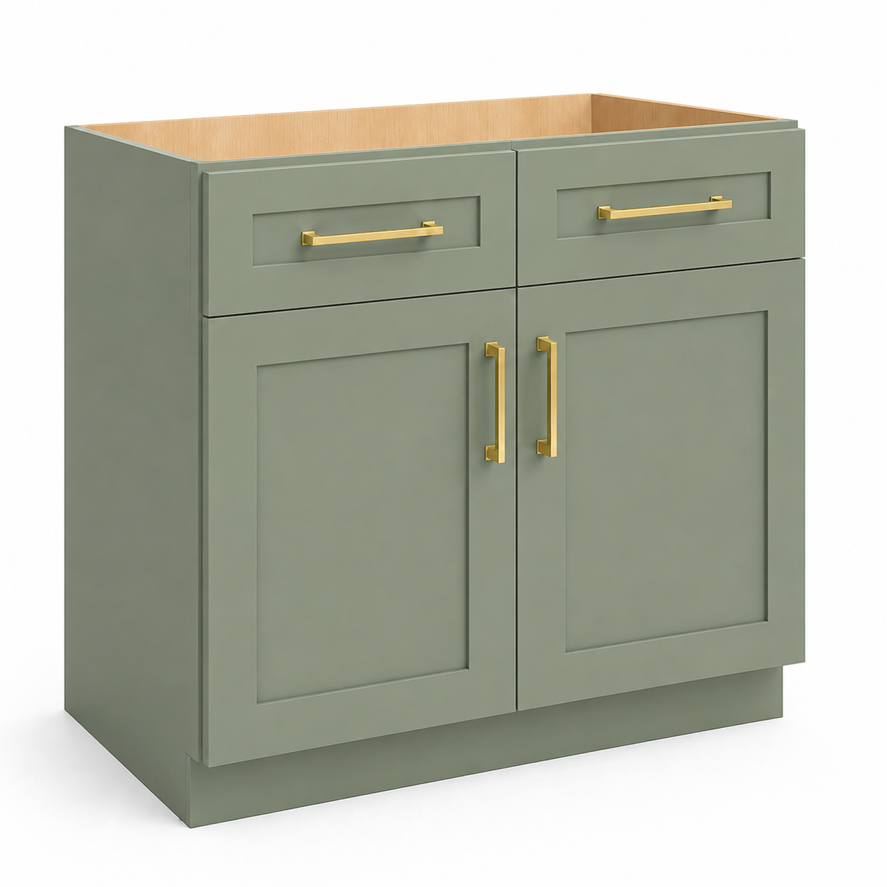 SB36 Sink Base Cabinet | 36" Wide x 34-1/2" High x 24" Deep | 2 Doors & 2 False Drawer Fronts | Launch Cabinet Collection