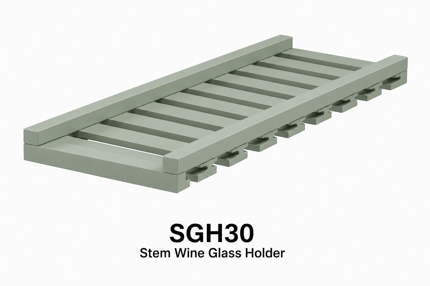 SGH30 Stem Wine Glass Holder | 30" Wide x 1-1/2" High x 12" Deep | Launch Cabinet Collection