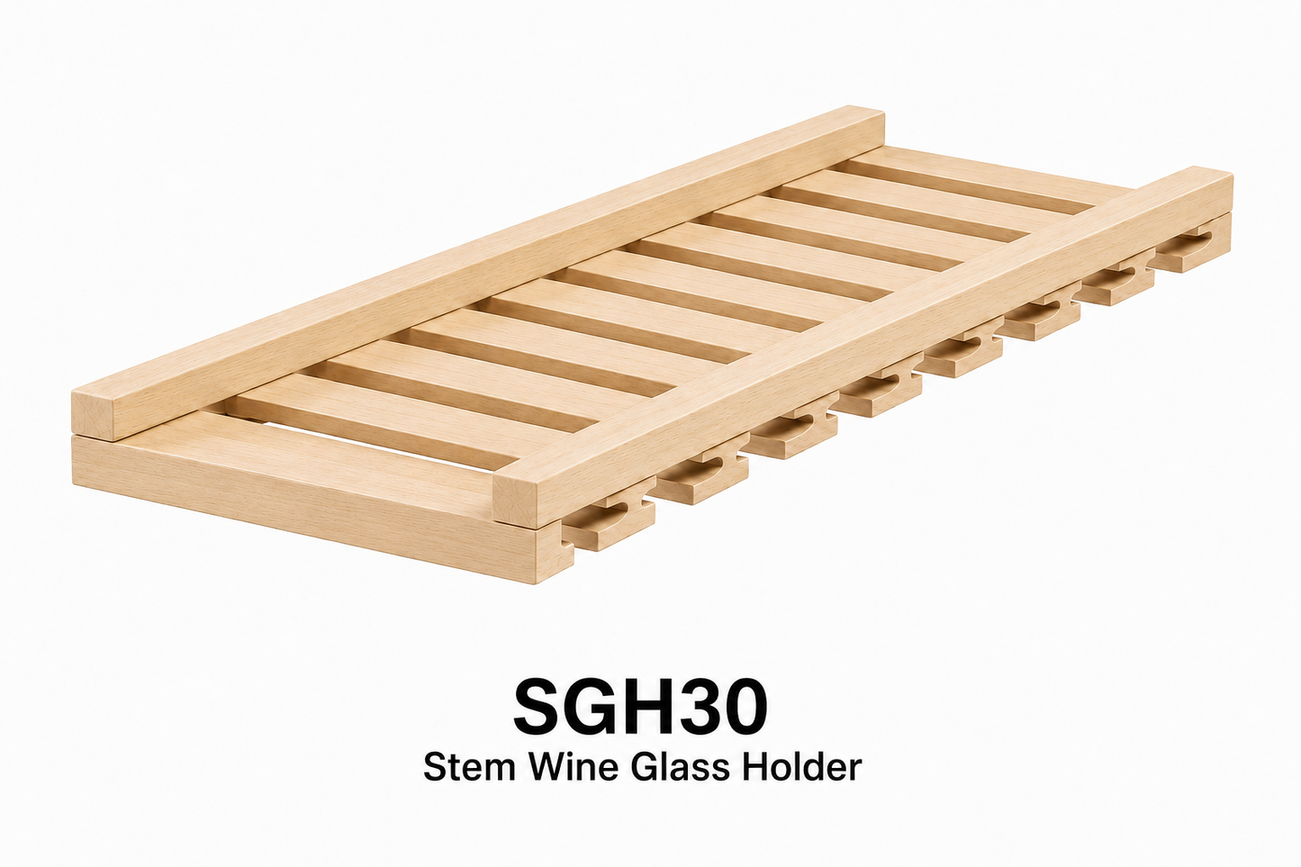 SGH30 Stem Wine Glass Holder | 30" Wide x 1-1/2" High x 12" Deep | Launch Cabinet Collection