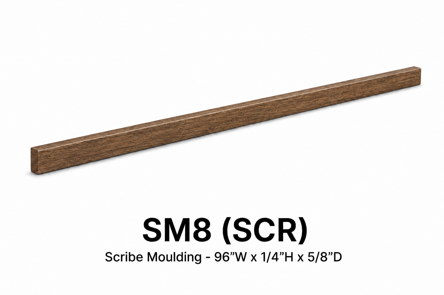SM8 Scribe Moulding | 96" Wide x 1/4" High x 5/8" Deep | Launch Cabinet Collection