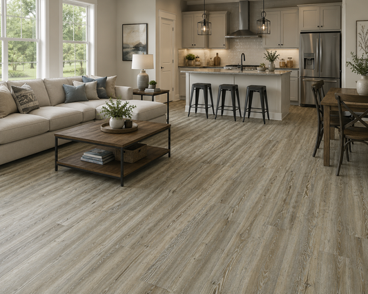Shaw Impact 306C Luxury Vinyl Plank Flooring - Weathered Barnwood | 7" x 48" | Spotlight Savings