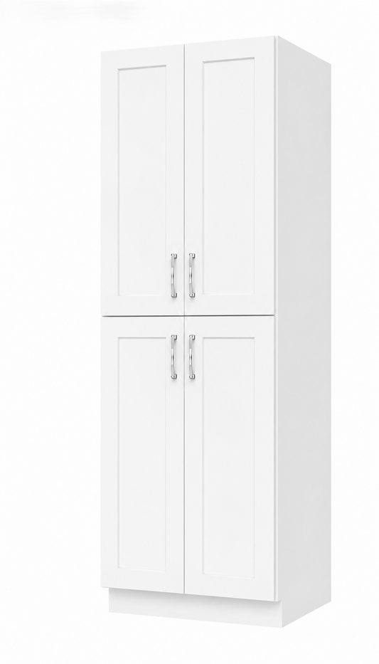U309624 | Utility Wall Pantry Cabinet | 30"W x 96"H x 24"D | 4 Doors | 5 Shelves | Launch Cabinet Collection