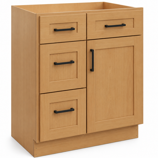 V3021DL Vanity Door/Drawer Base Cabinet | 30" Wide x 34-1/2" High x 21" Deep | Left-Hand Drawers | Launch Cabinet Collection