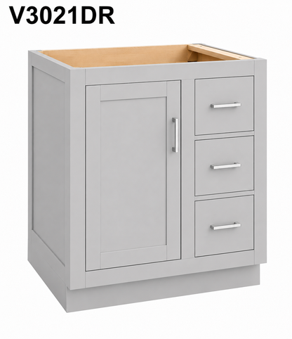 V3021DR Vanity Door/Drawer Base Cabinet | 30" Wide x 21" Deep | Launch Cabinet Collection