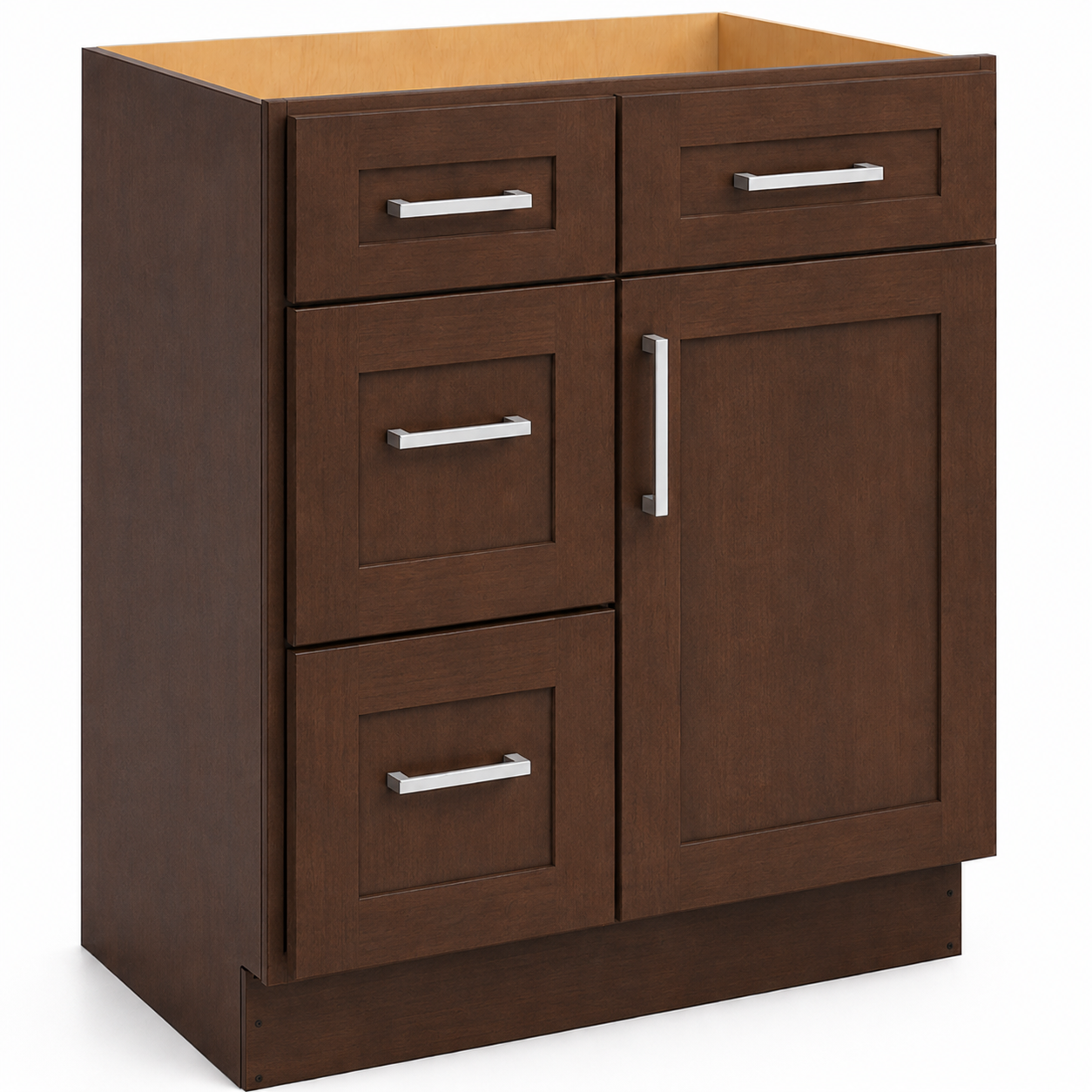 V3321DL Vanity Sink Base Cabinet | 33" Wide x 34-1/2" High x 21" Deep | 1 Door | 3 Left Drawers | Launch Cabinet Collection