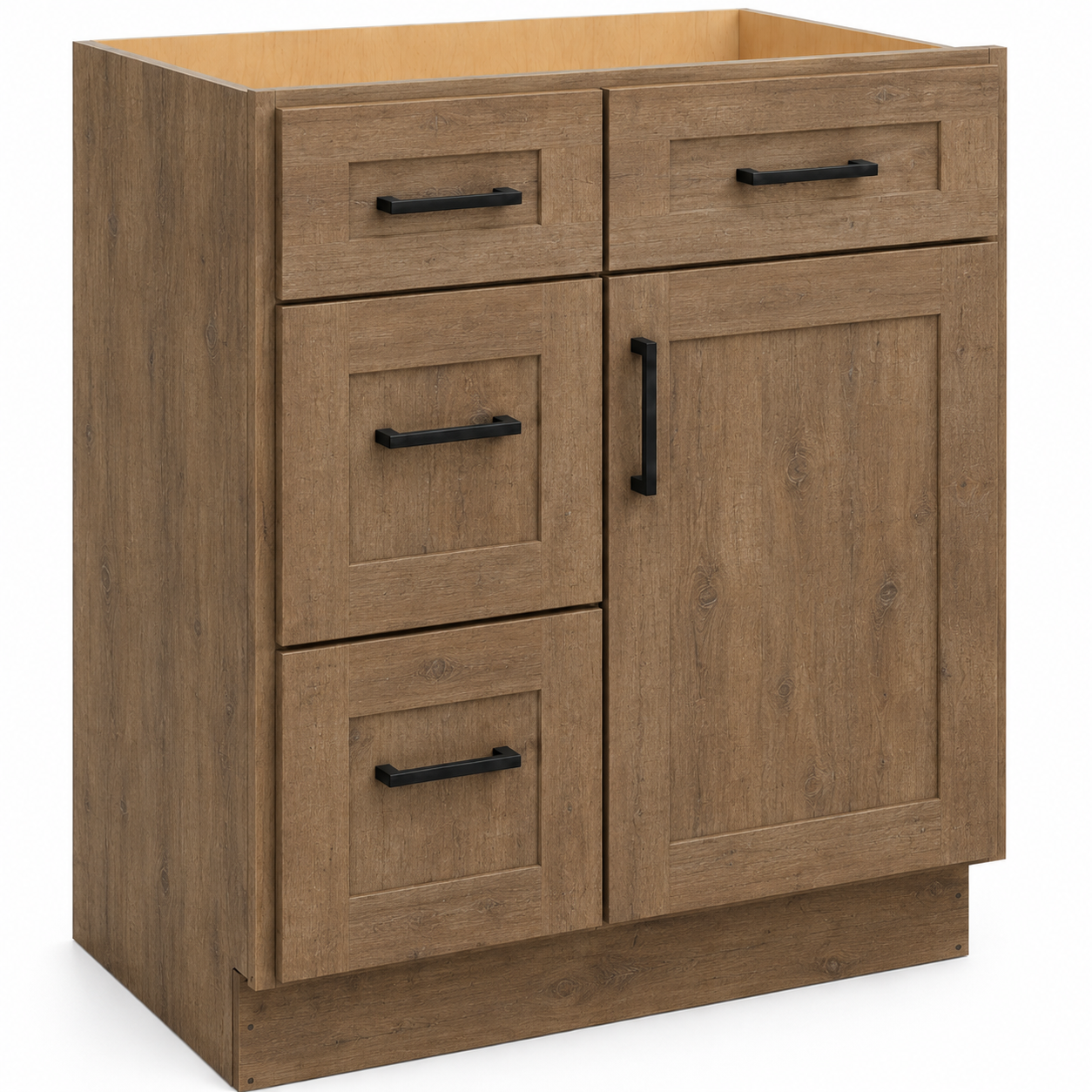 V3321DL Vanity Sink Base Cabinet | 33" Wide x 34-1/2" High x 21" Deep | 1 Door | 3 Left Drawers | Launch Cabinet Collection
