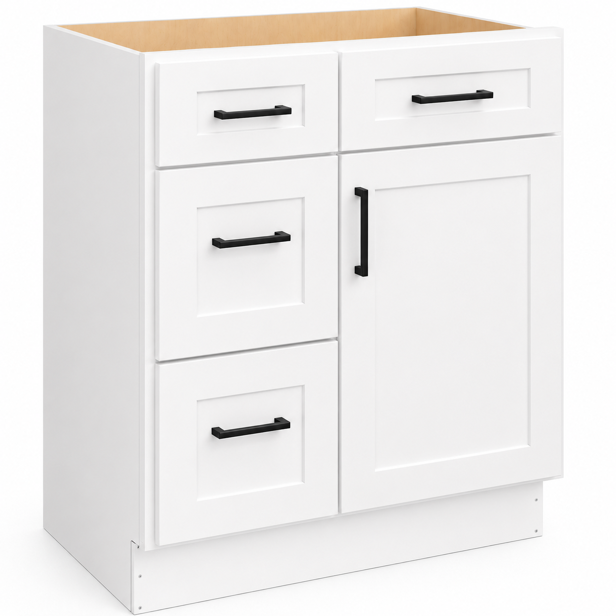 V3321DL Vanity Sink Base Cabinet | 33" Wide x 34-1/2" High x 21" Deep | 1 Door | 3 Left Drawers | Launch Cabinet Collection