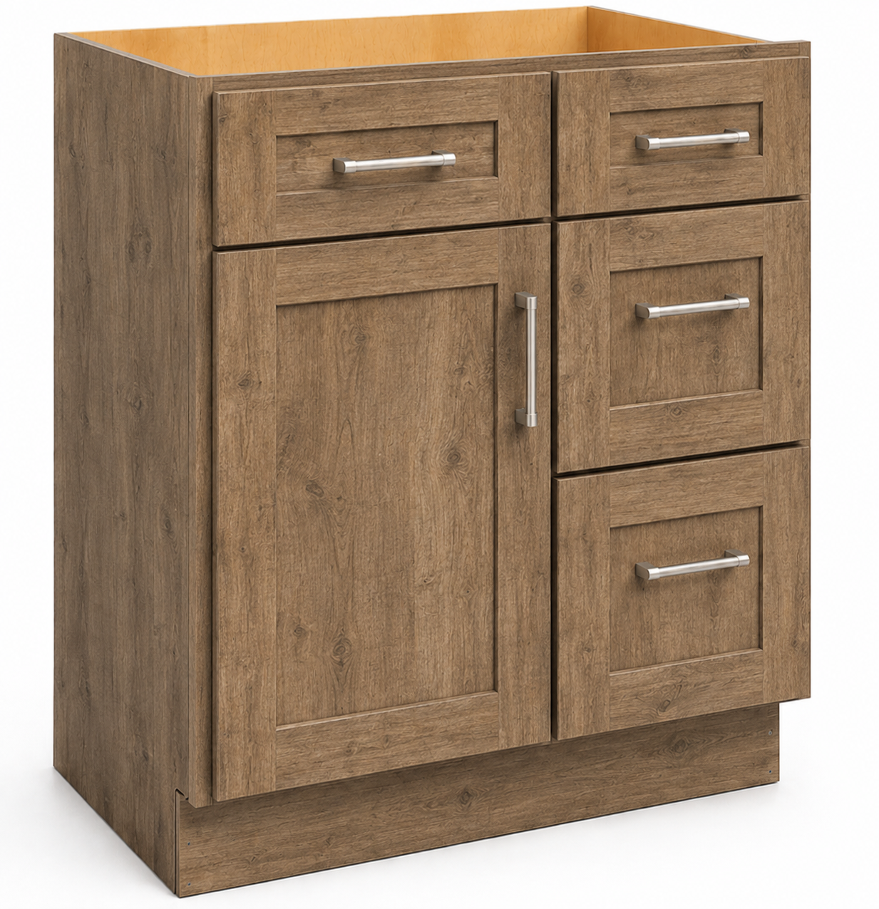V3321DR Vanity Sink Base Cabinet | 33" Wide x 34-1/2" High x 21" Deep | 1 Door | 3 Right Drawers | Launch Cabinet Collection