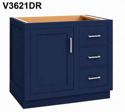 V3621DR Vanity Door/Drawer Base Cabinet | 36" Wide x 21" Deep | Launch Cabinet Collection
