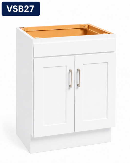 VSB27 Shaker Vanity Sink Base Cabinet | Launch Collection | 27" Vanity Cabinet