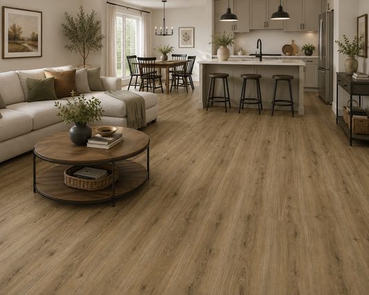 Warm Sunset Rigid Core Click Lock Luxury Vinyl Plank Flooring | Spotlight Savings
